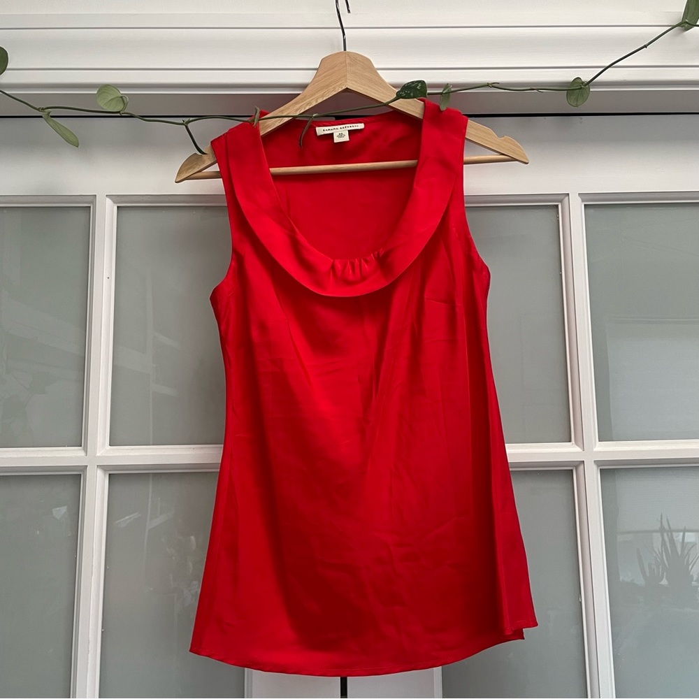 Banana Republic Red Silk Blouse Size XS